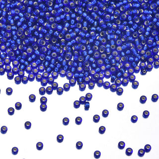 50g Miyuki Rocaille 11/0 Round Seed Beads Silver-lined Cobalt RR-20