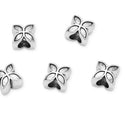 20pcs Four-Leaf Clover Good Luck Large Hole Beads, Hole ID 4.5mm, Antique Silver, Zinc Alloy Metal, MEC-E2