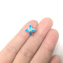 20pcs Blue Enamel Four-Clover Good Luck Large Hole Beads, Hole ID 4.5mm, Antique Silver, Zinc Alloy Metal, MEC-E4