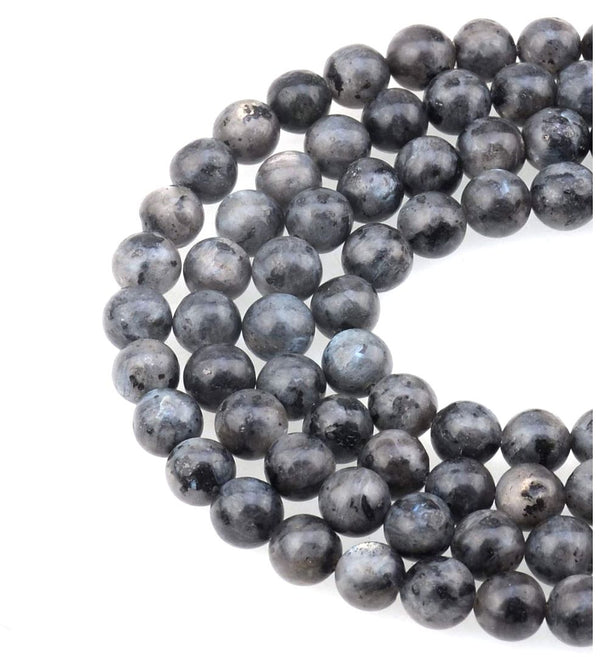 Natural Larvikite "Black Labradorite" Gemstone Round Beads, 1 Strand/15 Inch, Size Selections: 4mm/6mm/8mm/10mm