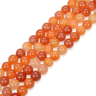 AAA Natural Orange Red Agate Gemstone Round Beads, 15 Inch/1 Strand, Size Selections: 4mm/6mm/8mm/10mm