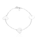 1pc 925 Sterling Silver 12mm Heart Link Cable Chain Bracelet, Tarnish Resistant White Gold Plated, Length Selections: 7 inch/7.5 inch/8 inch