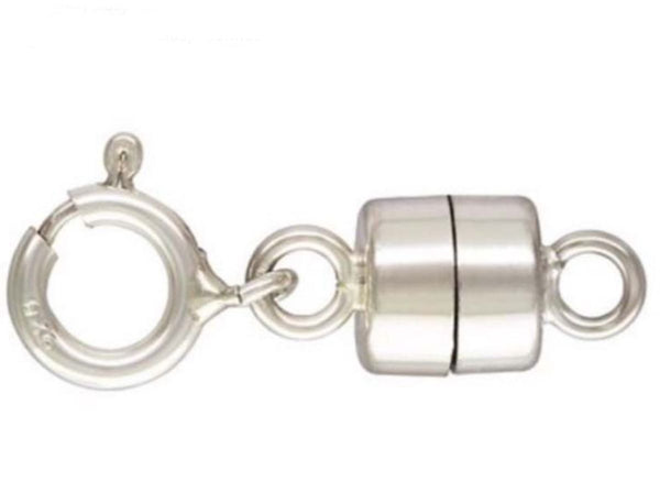 2 Sets 925 Sterling Silver Small Strong Magnetic Clasps, with Springring Clasp, SS489-1