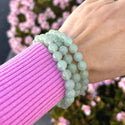 1 Strand Stretch Natural Green Aventurine Beaded Gemstone Bracelet, 8mm Bead, Length Selections: 7 inch/7.5 inch/8 inch/8.5 inch