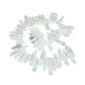 1 Strand Natural Raw Clear Crystal White Quartz Gemstone Bead Sticks, Medium Size Drilled Stone Points, 15 Inch, GA-D1