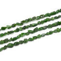 Natural Green Diopside Gemstone Oval Tumbled Pebble Beads, Irregular, 7mm to 12mm, Hole ID 1mm, 15 Inch/1 Strand, GZ12-10