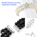 10pcs 3-Strand Magnetic Lock Clasp Sets, Multiple Strands Layering Clasp, Sterling Silver Plated Brass, 20mm, CF228-3
