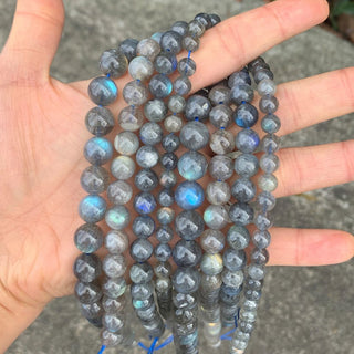 Natural Grade A+ Blue Flash Labradorite Gemstone Round Beads, 15 Inch/1 Strand, Size Selections: 4mm/6mm/8mm/10mm