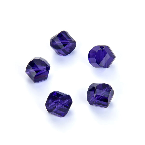 24pcs Adabele Austrian Faceted Helix Spiral Irregular Crystal Beads #5020, Purple Velvet, 8mm, Hole ID 1.1mm, SSH-827