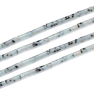 Natural Kiwi Jasper Gemstone Cylinder Tube Beads, 13x4mm, Hole ID 1mm, 14.5 Inch/1 Strand, GH-H14