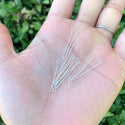 20pcs 925 Sterling Silver Eyepins Eye Pin, 0.4mm/26 Gauge, Length Selections: 25mm/30mm/38mm