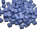 10g Miyuki Full Tila Square Seed Beads 5x5mm, Matte Denim Blue (TL-2075)