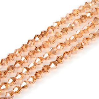 200pcs Creative Club Faceted Bicone Crystal Glass Beads, Golden Shadow, 8mm (0.31 Inch), Hole ID 1.1mm, CCB828