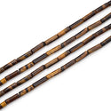 Natural Yellow Tiger Eye Gemstone Cylinder Tube Beads, 13x4mm, Hole ID 1mm, 14.5 Inch/1 Strand, GH-H16
