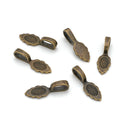 100pcs 26mm Glue On Jewelry Bails, Antique Bronze, 15mm Leaf Flat Pad Base, MC-R2