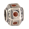 Solid 925 Steling Silver Lantern Charm Lucky Red Stone Bead Charm