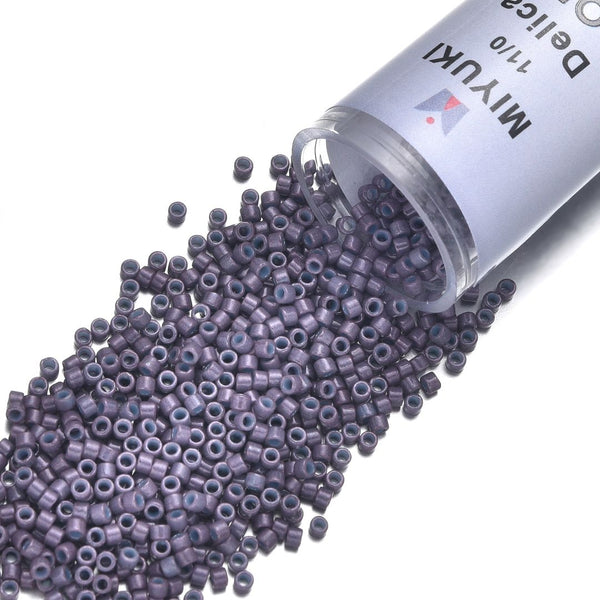 7.5g Miyuki Delica 11/0 Seed Beads, Opaque Mulberry DB662