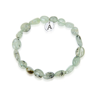 1 Strand Stretch Natural Green Prehnite Free Form Gemstone Bracelet, 7-10mm Beads, Length Selections: 7 inch/7.5 inch