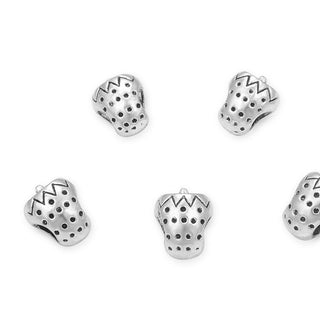 20pcs Cute Strawberry Large Hole Beads, Hole ID 4.5mm, Antique Silver, Zinc Alloy Metal, MEC-F5