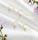 10pcs Real 1/20 14K Gold Filled Flat Fish Earring Hooks, 18mm, 2mm Bead, 0.6mm/22 Gauge, JK1-R6