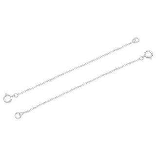 2pcs Sterling Silver Chain Extender with Clasp, Thin Small Chain Extension, Length Selections: 2 inch/3 inch/4 inch/5 inch