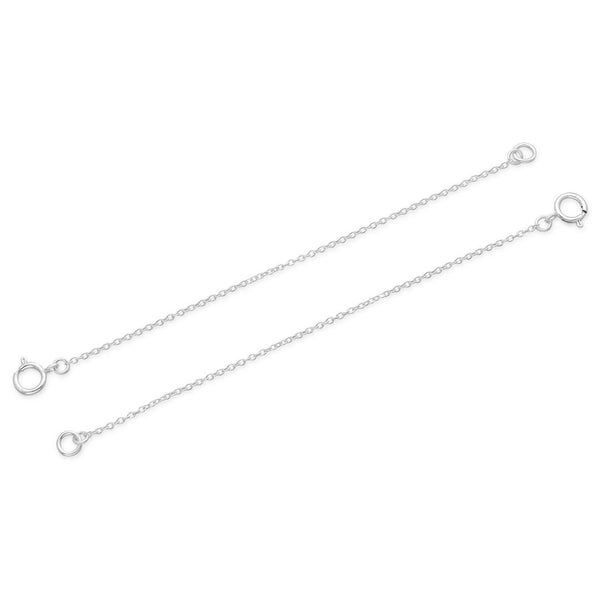 2pcs Sterling Silver Chain Extender with Clasp, Thin Small Chain Extension, Length Selections: 2 inch/3 inch/4 inch/5 inch
