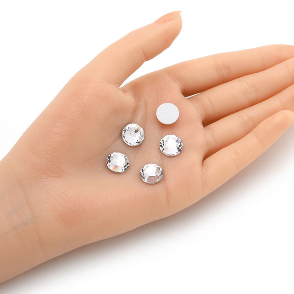 10pcs Genuine Preciosa MAXIMA Chaton Rose Round Flat Back Crystal Rhinestone, Foil Back, Crystal Clear, SS48, 10.91-11.3mm, Prm-S481