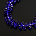 200pcs Creative Club Faceted Teardrop Briolette Crystal Glass Beads, Pendant Drop, Cobalt Blue, 12x6mm, Hole ID 1mm, CCT2-25