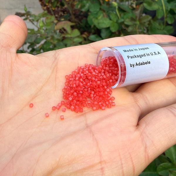 7.5g Miyuki Delica 11/0 Seed Beads, Matte Watermelon Light Topaz DB779