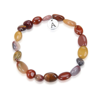 1 Strand Stretch Natural Mookaite Jasper Free Form Gemstone Bracelet, 7-10mm Beads, Length Selections: 7 inch/7.5 inch