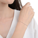 1pc 925 Sterling Silver 1mm Thin Smooth Round Snake Chain Bracelet, Tarnish Resistant White Gold Plated, Length Selections: 7 inch/7.5 inch/8 inch