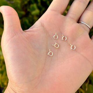10pc Real 1/20 14K Gold Filled Small Springring Clasps, Closed Jump Ring, Size Selections: 5mm/6mm