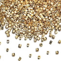 7.5g Miyuki Delica 11/0 Hex Cut Seed Beads, 24kt Light Gold Plated DBC34