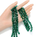 200pcs Creative Club Faceted Bicone Crystal Glass Beads, Emerald Green, 8mm (0.31 Inch), Hole ID 1.1mm, CCB824