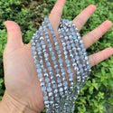 200pcs Creative Club Faceted Round Crystal Glass Beads, Silver Shade, 6mm (0.24 inch), Hole ID 1mm, CC2R632