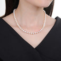 Natural Grade A+ Potato Round White Cultured Freshwater Pearl Necklace, 6-7mm Pearl Strand, Length Selections: 16 inch/18 Inch