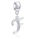 1pc 925 Sterling Silver Letter F, Alphabet Charm Pendant Drop, 18mm Long, Hole ID 4.5mm, EC3-A6