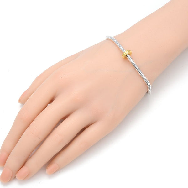 1pc Real Yellow Gold Plated Sterling Silver Rubber Charm Holder Bead Stopper, Compatible with Pandora All Other 3mm Charm Bracelet, EC27-C2