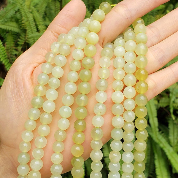 Natural New Jade Serpentine Gemstone Round Beads, 1 Strand/15 Inch, Size Selections: 6mm/8mm/10mm