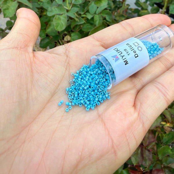 30g Miyuki Delica 11/0 Seed Beads Opaque Glazed Luster Turquoise Blue DB218