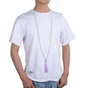 Adabele Premium 108 Mala Bead Tassel Necklace, 8mm Natural Grade A White Quartz Clear Crystal Gemstone, Buddhist Japa Prayer Beaded Jewelry RGN13