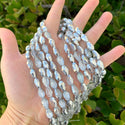 120pcs Creative Club Faceted Teardrop Crystal Glass Beads, Center Drilled, Silver Shade, 12x8mm, Hole ID 1mm, CCT-1232