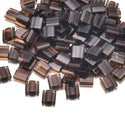 10g Miyuki Full Tila Square Seed Beads 5x5mm, Transparent Brown (TL-135)