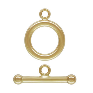1 Set Real 1/20 14K Gold Filled Round Toggle Clasp, Sturdy T-Bar Jewelry Closure, 12mm, JK3-A4