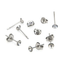 100pcs 316 Stainless Steel Stud Earring Posts with Earnut Backs (4mm/6mm/8mm)