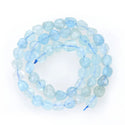 Natural Blue Aquamarine Gemstone Oval Tumbled Pebble Beads, Irregular, 8mm to 10mm, Hole ID 1mm, 15 Inch/1 Strand, GZ12-65