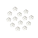 100pcs Clear Rubber Flower Petal Earring Backs, Earnut Replacement, Plastic, CF202