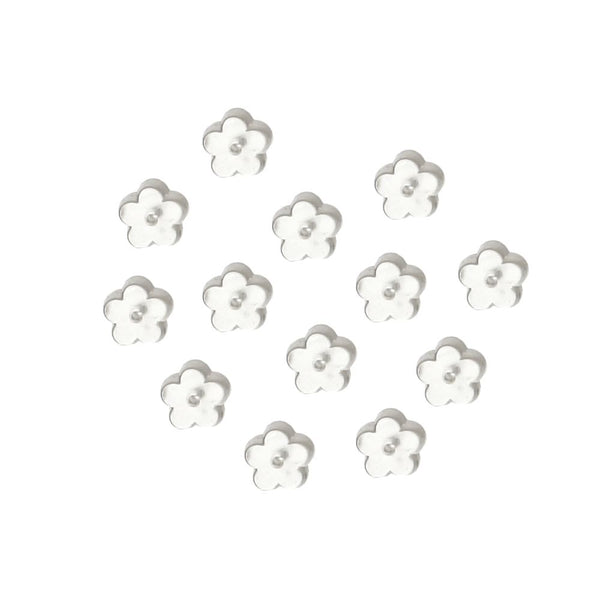 100pcs Clear Rubber Flower Petal Earring Backs, Earnut Replacement, Plastic, CF202