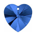 20pcs Top Drilled Valentine Heart Drop Crystal Beads, September Sapphire Blue Birthstone Beads, 10mm, Hole ID 1mm, BB15-9