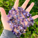 Natural Purple Amethyst Crystal Gemstone Petal Keishi Beads, Irregular, 10mm-20mm, Hole ID 1mm, 1 Strand/15 Inch, GZ6-9